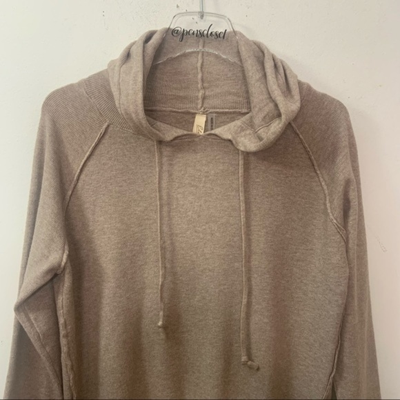 New Elan Nordstrom’s Mauve Ribbed Knit Pullover Hooded Soft Sweatshirt - Picture 3 of 12